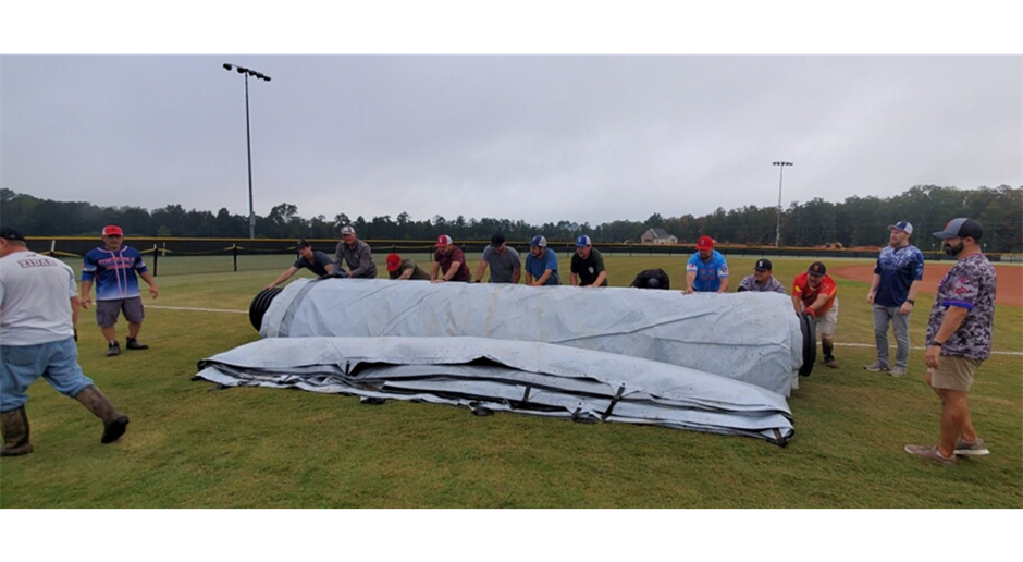 Thank you to all that helped remove tarps. PLAY BALL!