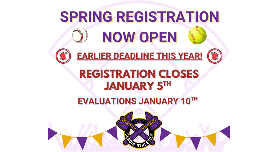 Spring Registration NOW OPEN